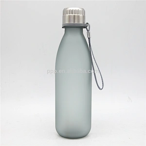 eco-friendly BPA free single wall plastic logo customized colorful cola bottle with fixed handle