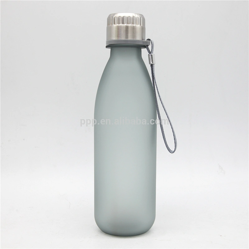 eco-friendly BPA free single wall plastic logo customized colorful cola bottle with fixed handle