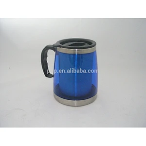 450ml eco-friendly FDA LFGB plastic colorful stainless steel coffee mug travel cup tumbler