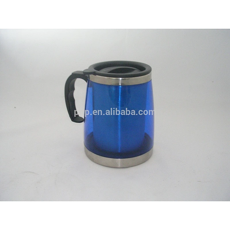 450ml eco-friendly FDA LFGB plastic colorful stainless steel coffee mug travel cup tumbler