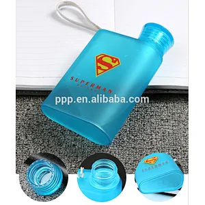 Wholesale custom logo water cup plastic bottle flat water bottle