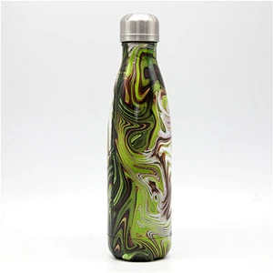 Gas dyer printing cola shaped double walled stainless steel vacuum insulated sports  bottle