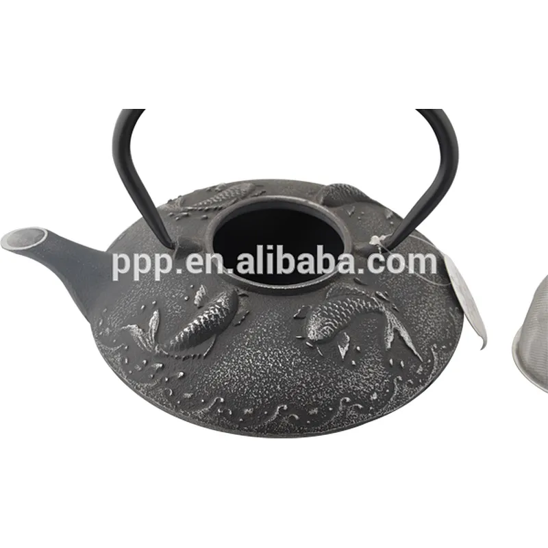 0.8L Goldfish Wave shaped Cast Iron Tea Kettles
