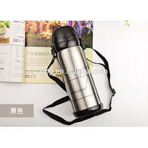 600/800ml double wall insulated stainless steel water bottle with straps