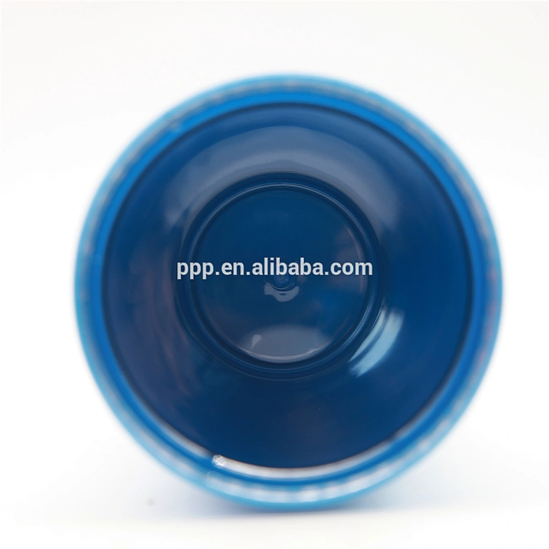 New design double wall colorful plastic tumbler with non-spilled lid and stainless steel bottom