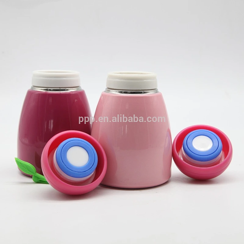 260ml double wall high quality stainless steel mini vacuum flask with silicone handle