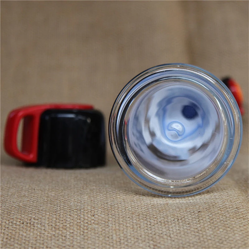 High high borosilicate glass sports water glass bottle flip lid glass water bottle with carry sleeve bag tea cup bag