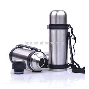 1.0L leak-proof eco-friendly FDA LFGB stainless steel thermos insulated travel bottle portable with strap