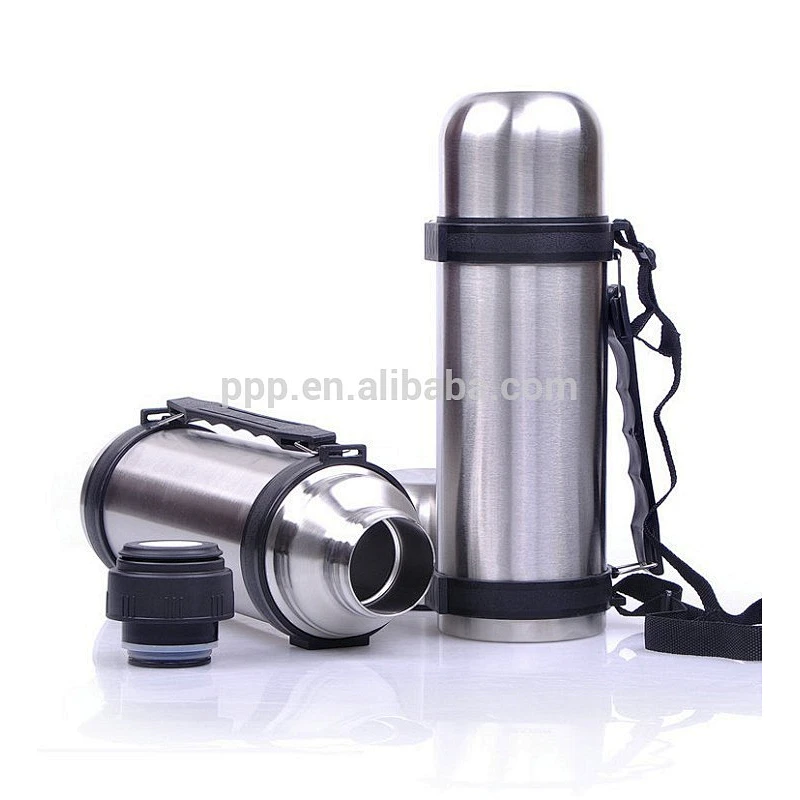 1.0L leak-proof eco-friendly FDA LFGB stainless steel thermos insulated travel bottle portable with strap