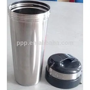 Protein Shake Stainless Steel Water Bottle With Logo and plastic mesh/milk shaker bottle