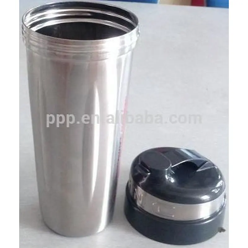 Protein Shake Stainless Steel Water Bottle With Logo and plastic mesh/milk shaker bottle