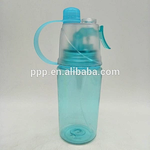 2017 New Hot Sell Sports Mist Spray Water Bottle BPA Free Plastic Outdoor 600ml/400ml Travel Drink Bottle Spill Proof