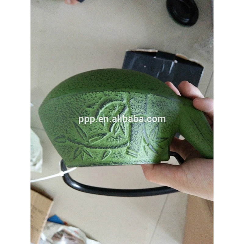 0.8LBamboo Leaf shaped Cast Iron Tea Kettles