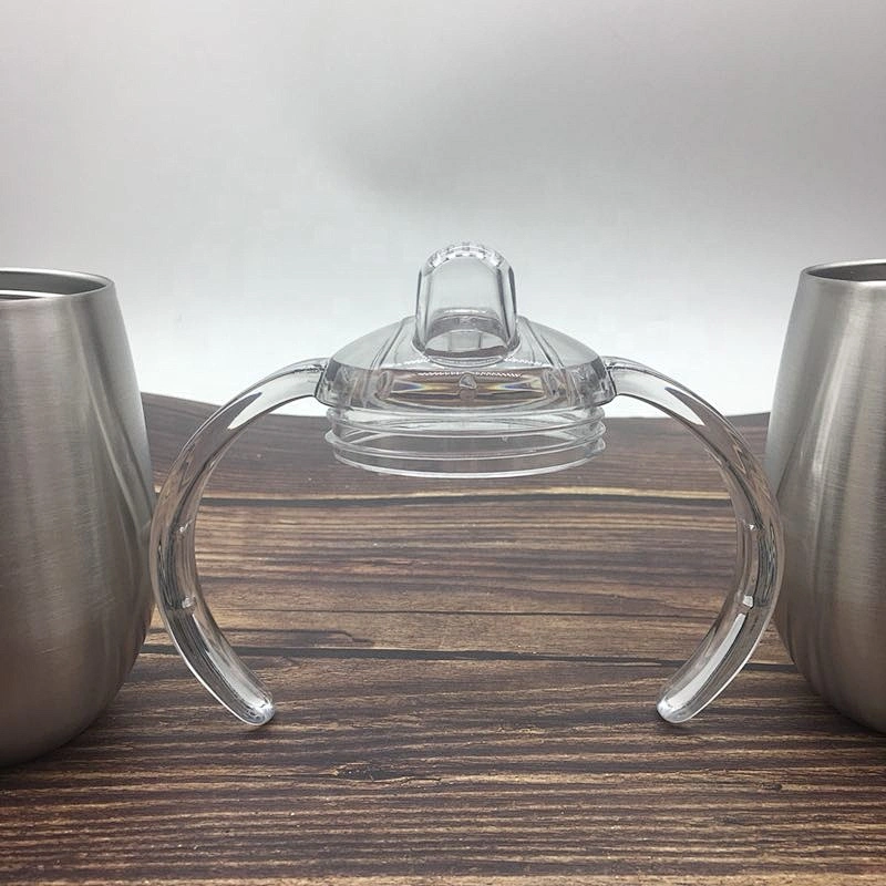 New design 12oz double wall 304 stainless steel wine tumbler with plastic nozzle handle