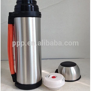 1.0L leak-proof eco-friendly outdoor activity hiking use stainless steel thermos insulated travel bottle portable with strap