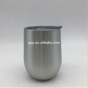 9oz new style double wall stainless steel metal clarity drop tumbler egg shaped cup with lid