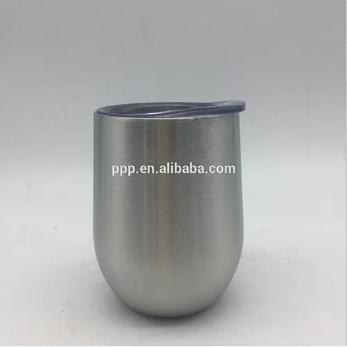 9oz new style double wall stainless steel metal clarity drop tumbler egg shaped cup with lid