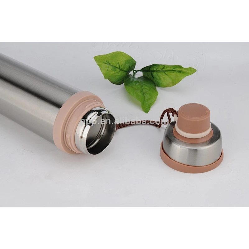 350ml/500ml double wall high-quality stianlss steel logo customized vacuum flask portable with double lids and handle