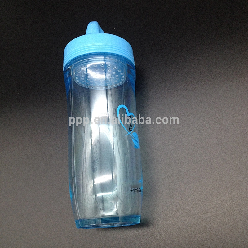 600ml eco-friendly BPA free cute design single wall plastic bottle with rosebox and fixed handle