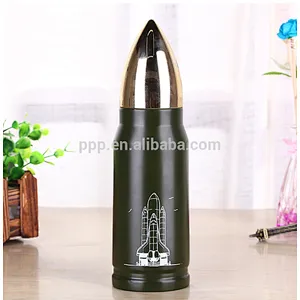 350\500ml double wall high quality stainless steel vacuum flask with bullet shape cover