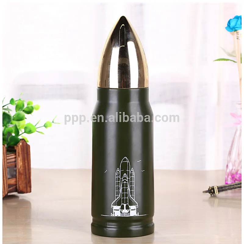 350\500ml double wall high quality stainless steel vacuum flask with bullet shape cover