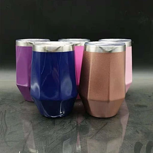 2018 New design double wall 304 diamond 350ml/12oz stainless steel wine tumbler hot sale whisky mug
