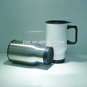 400ML double wall stainless steel travel auto coffee mug with handle and leakproof lid