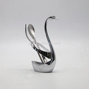 swan shape stainless steel creative tableware storage used for handling knife,fork and spoon