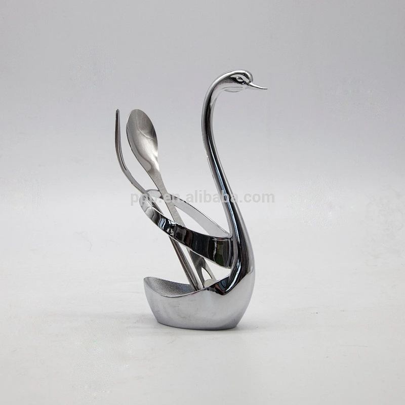 swan shape stainless steel creative tableware storage used for handling knife,fork and spoon