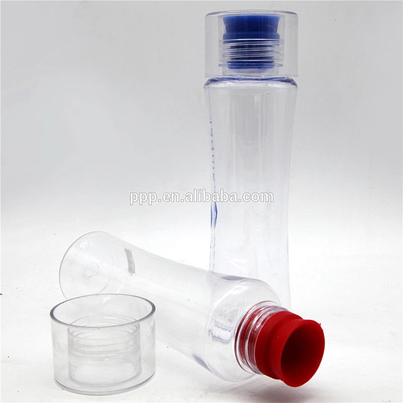 Single wall clear plastic hot selling sports water bottle with silicone lid