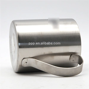 factory wholesale double wall stainless steel logo customized beer mug with fixed compressed handle/coffee mug without lid