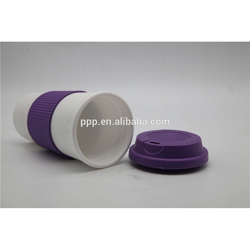 16OZ Colorful Food Grade Double Wall Plastic Coffee Mug With Silicone Cover