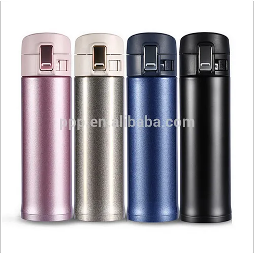 500ml classic double wall stainless steel logo customized vacuum insulated water tumbler with flip top lid and safety catch