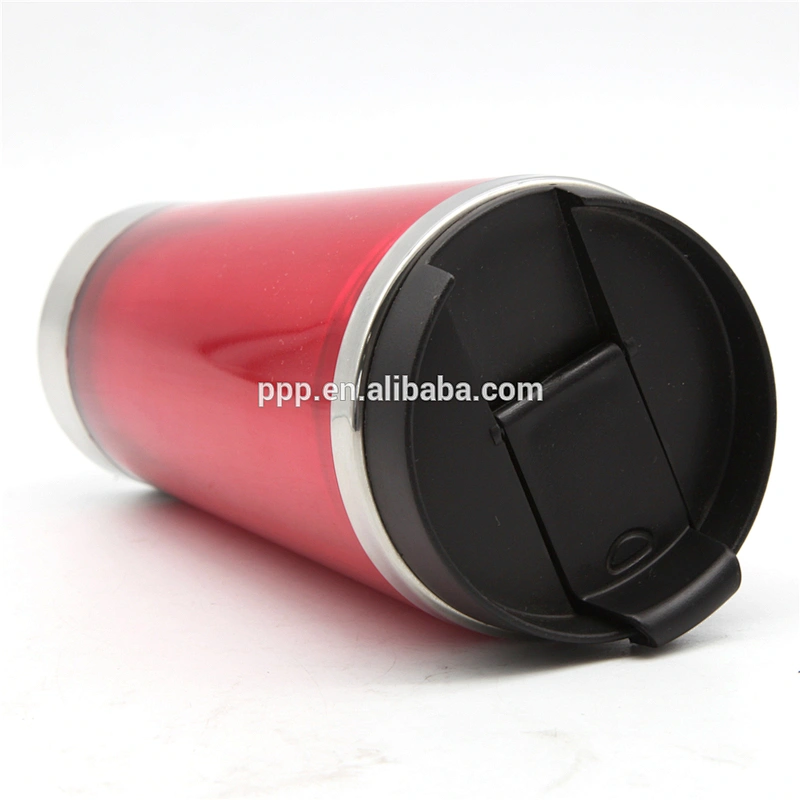 Hot sales fashionable product double wall inner stainless steel outer plastic auto mug