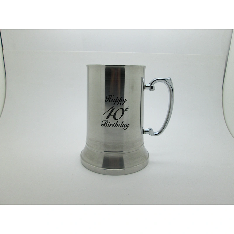 factory wholesale double wall stainless steel logo customized beer mug with fixed Mountaineering buckle handle/coffee mug