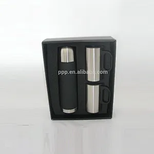 1 flask and 2mugs vacuum flask gift set/promotional item/OEM acceptable mugs