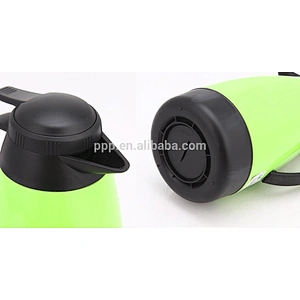 inner glass outer plastic logo customized coffee pot with fixed handel and push button/large capacity/colorful