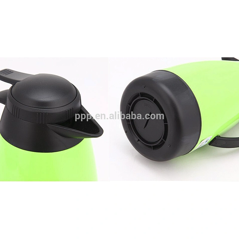 inner glass outer plastic logo customized coffee pot with fixed handel and push button/large capacity/colorful