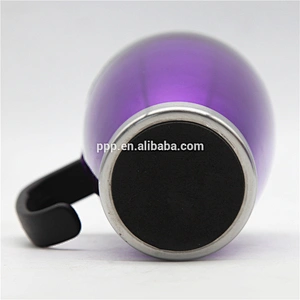 Fashionable double wall inner Stainless Steel outer plastic Auto Mug ,coffee mug with handle