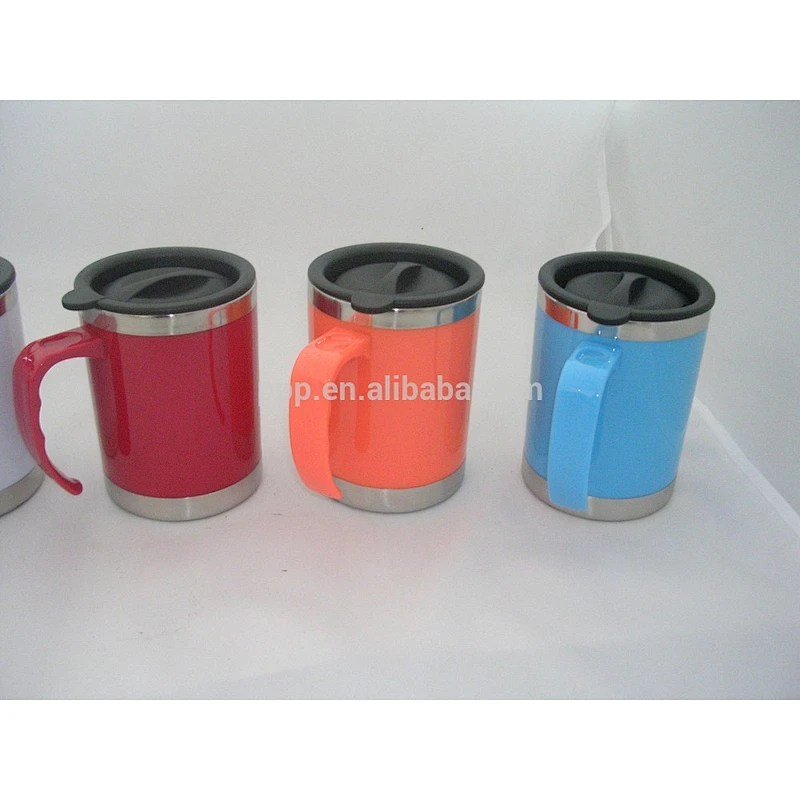400ml eco-friendly FDA plastic colorful stainless steel coffee mug travel cup tumbler