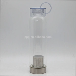 500ml single wall glass water tumbler with diving bag and rosebox/multiplied lid choice/clear body