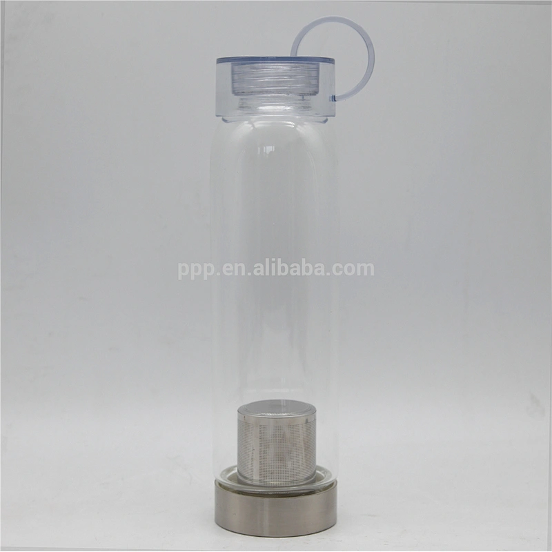 500ml single wall glass water tumbler with diving bag and rosebox/multiplied lid choice/clear body