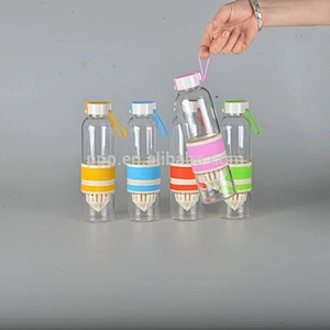 500ml high borosilicate glass body accessories new plastic detachable lemon cup with silicone handle