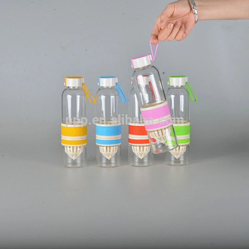 500ml high borosilicate glass body accessories new plastic detachable lemon cup with silicone handle