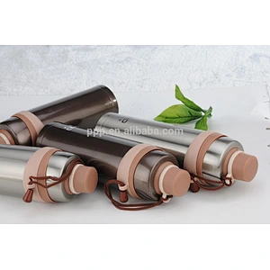 350ml/500ml double wall high-quality stianlss steel logo customized vacuum flask portable with double lids and handle