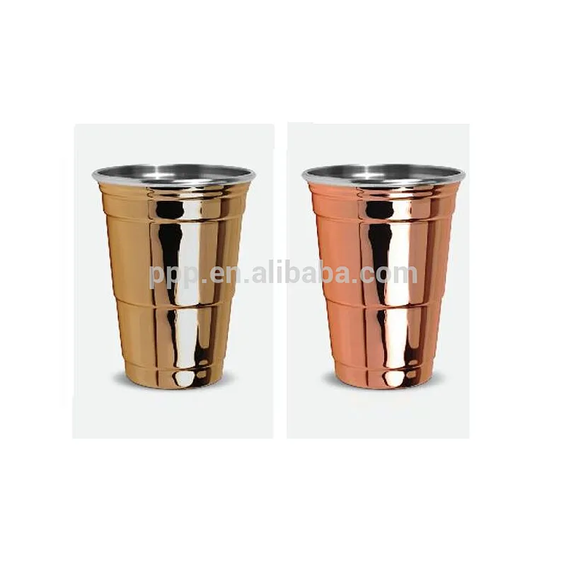 factory wholesale single wall stainless steel logo customized beer mug with electroplate/coffee mug