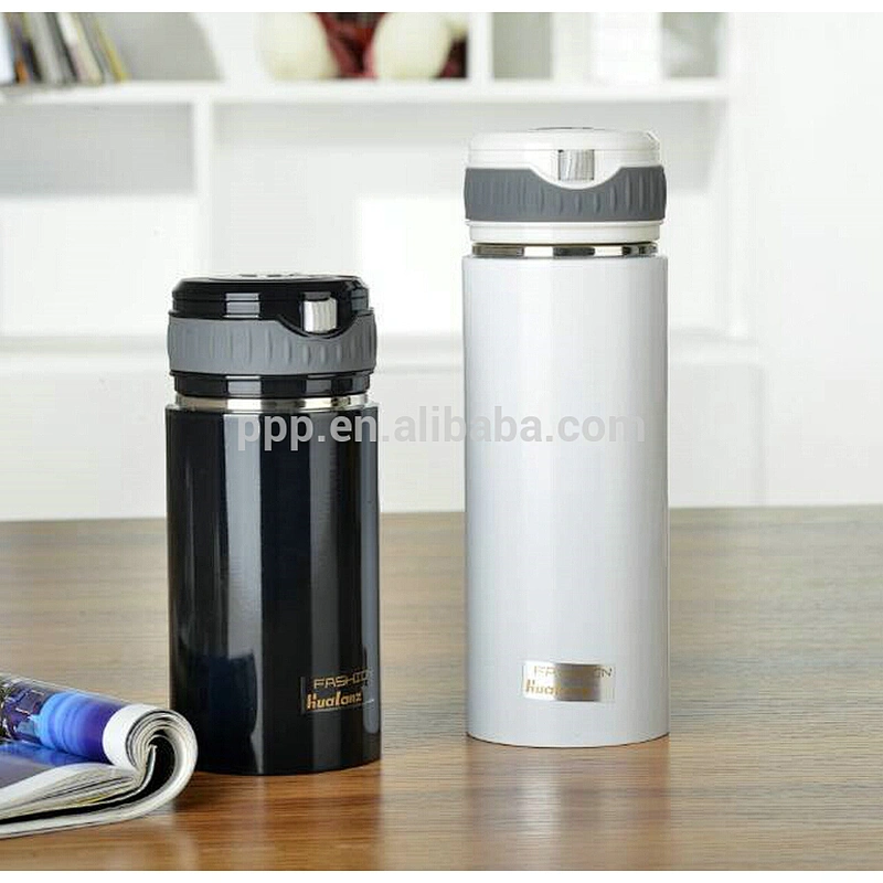 double wall high-quality stianlss steel logo customized vacuum flask with retractable wrist strap/leisure business cup