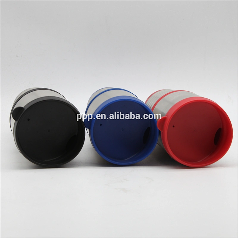 450ml auto mug with plastic inner stainless steel outer promotional travel mug with lid