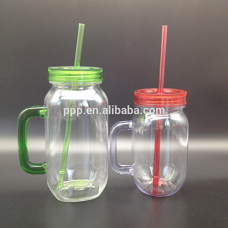 glass mason jar with handle