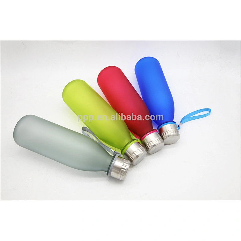 eco-friendly BPA free single wall plastic logo customized colorful cola bottle with fixed handle